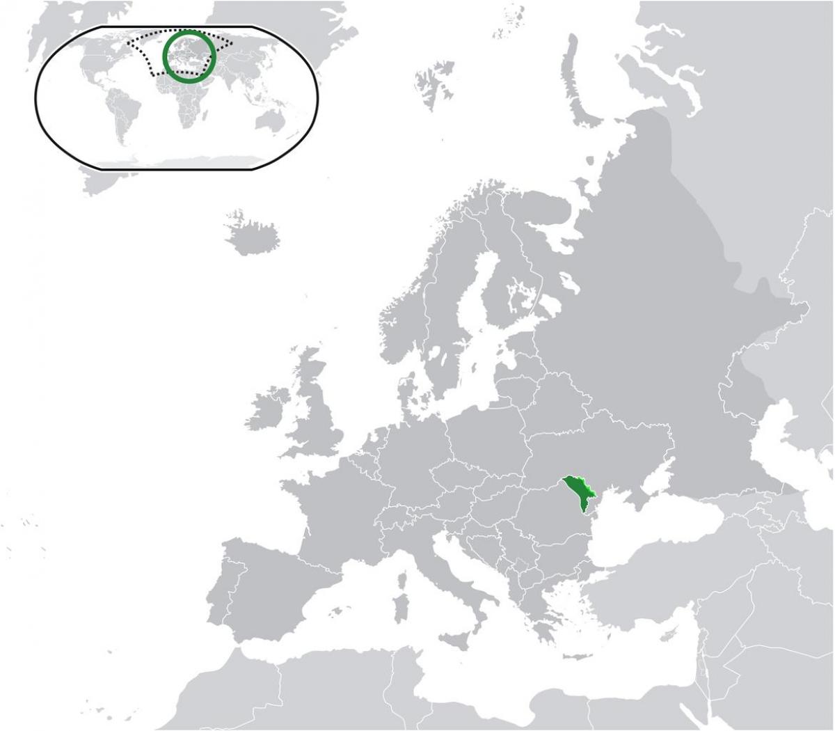 מולדובה מיקום על מפת העולם